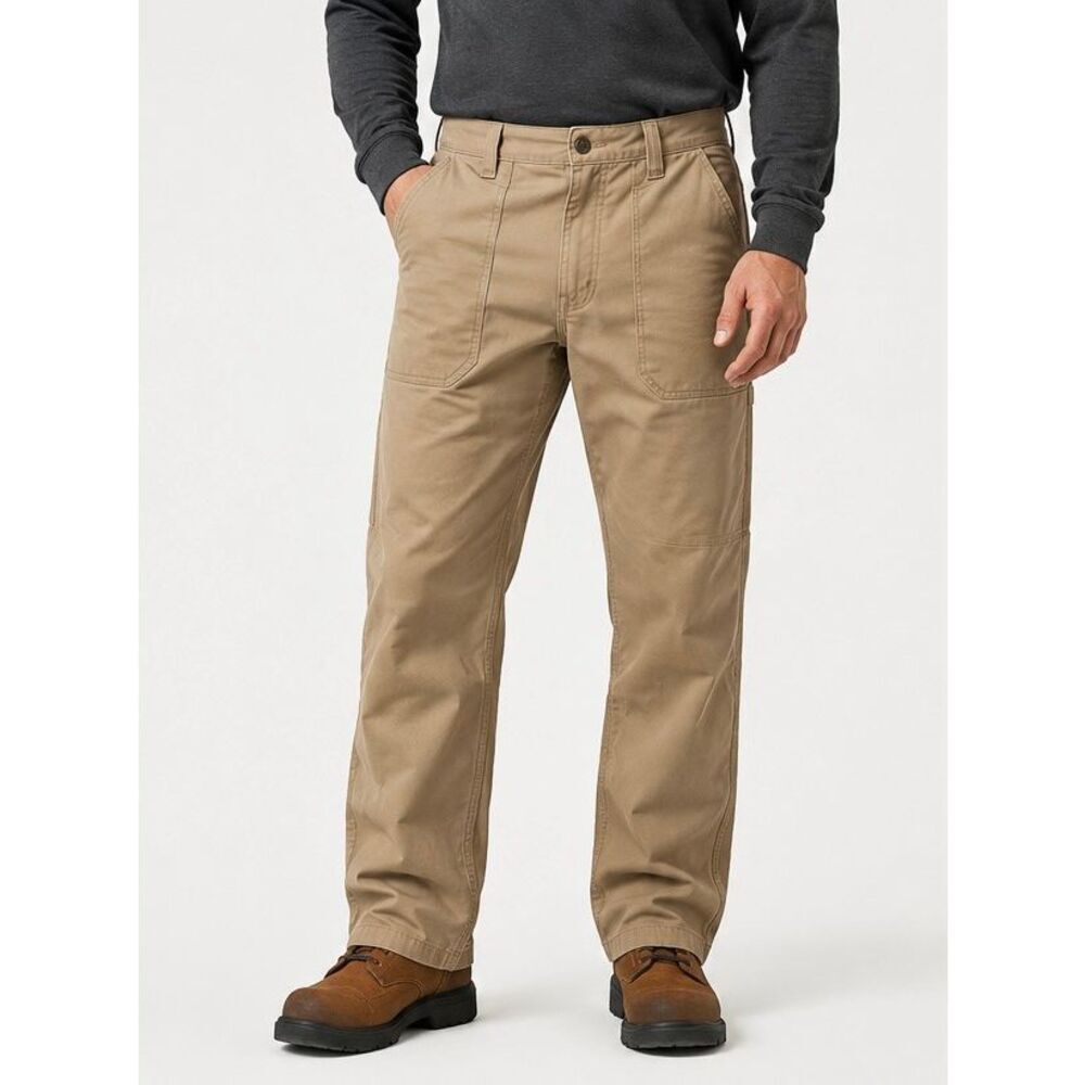 Carhartt Rugged Flex Canvas Double Front Utility Work Pants 40x30 Khaki